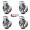 Service Caster 6 Inch V-Groove Semi Steel Cast Iron Wheel Swivel Caster Set with Roller Bearing SCC-20S620-VGR-4 - alternate 2